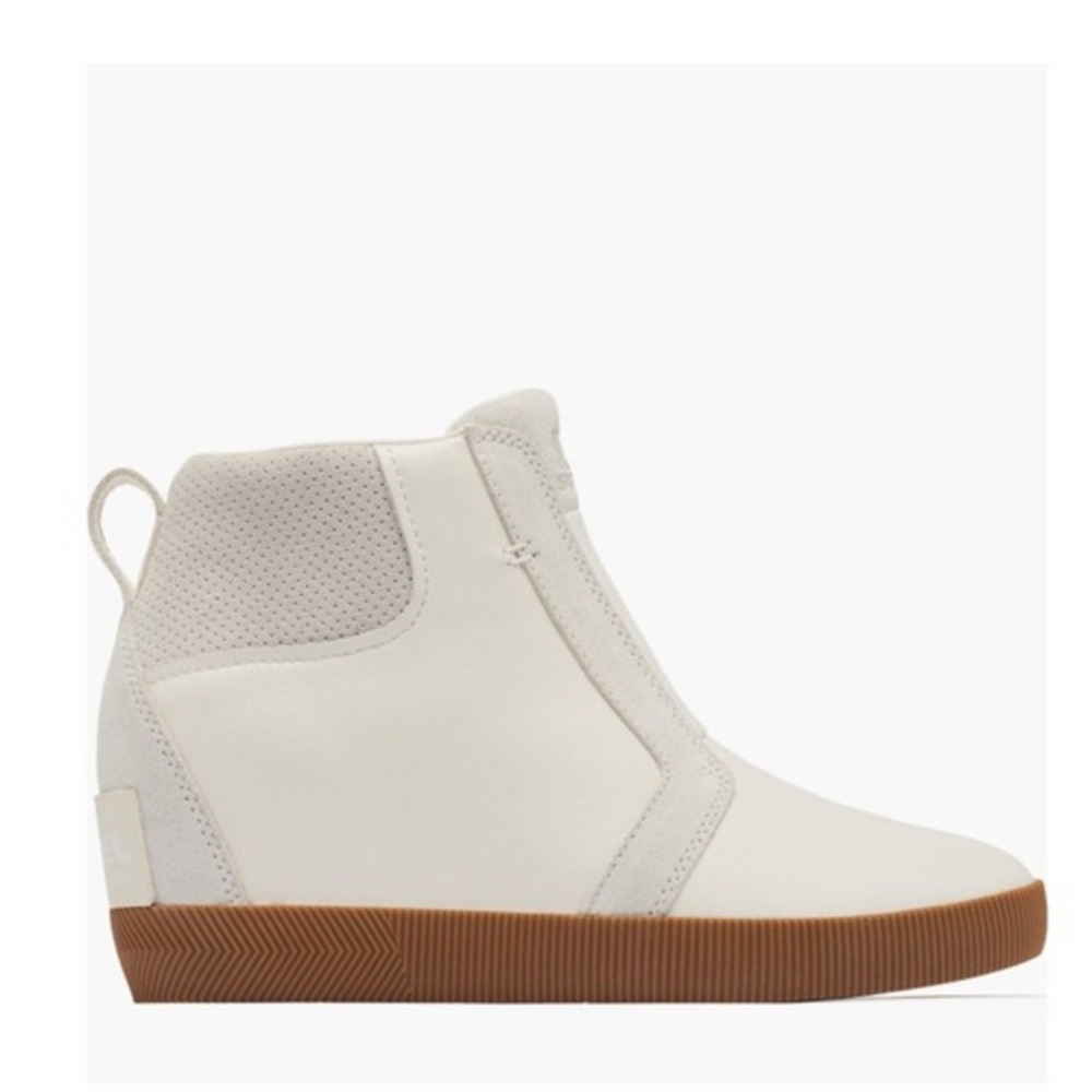 Sorel Out N About Wedge Leather Bootie, Ankle Boots White/Sea Salt, Size‎ 10 NWT - Picture 12 of 16